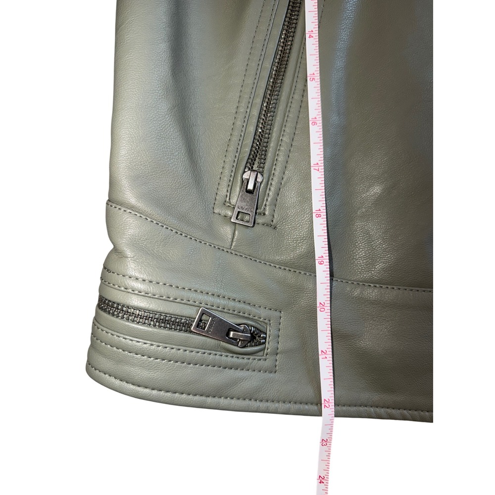 Levis Womens Faux Leather Moto Jacket Grey Zip Up LW1RU563 Size S - Picture 7 of 10